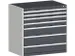 ladekast HxBxD 1000x1050x650mm 7laden RAL7035 front RAL7016