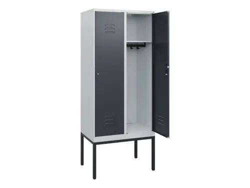 locker,HxBxD 1950x800x500mm,2vak,vak B 400mm,cil.-slot,voetonderstel