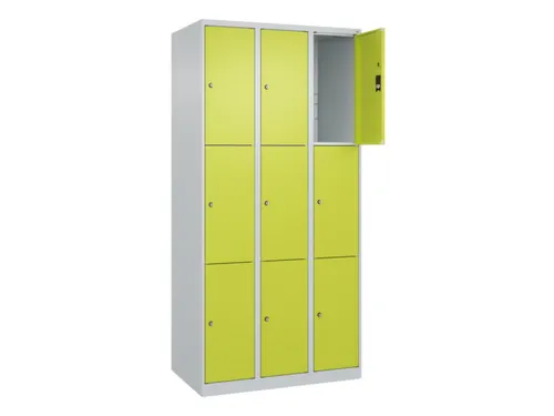lockerkast,HxBxD 1850x900x500mm,3x3vakken,vak B 300mm,cil.-slot
