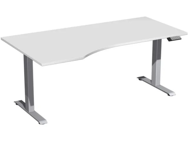 Bureau Large à gauche Hauteur réglable 730-1230x1800x1000mm Gris cla