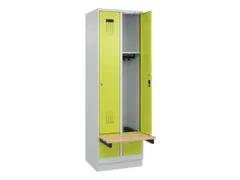 locker met bank,HxBxD 1950x600x815mm,2vak,vak B 300mm,cilinderslot
