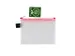 etui A6 PVC-vrij transparant met neon roze ritssluiting