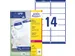 Adresetiket Avery QuickPeel L7163-100 99.1x38.1mm Wit 1400 Stuks