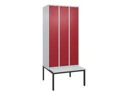locker met bank,HxBxD 2120x900x815mm,3vak,vak B 300mm,cil.-slot
