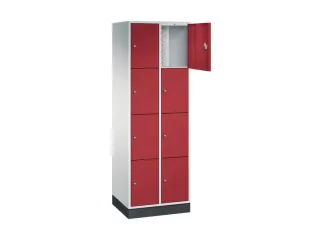 lockerkast,RAL 7035/RAL 3003,HxBxD 1950x620x500mm,2x4vakken,cil.-slot - 1