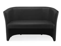 Bank Echt Leer Zit Hxbxd 46x106,6x49cm Totale Hxb 77x129xcm Zwart