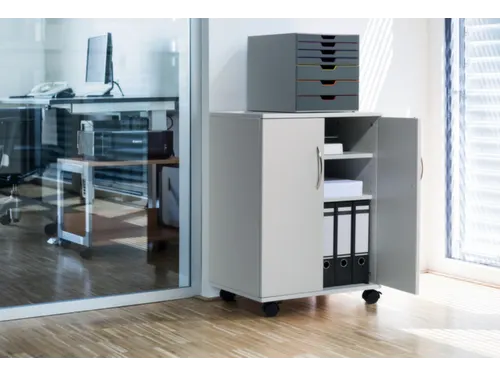bijzetkast,HxBxD 748x528x400mm,grijs,2niveaus,1 OH