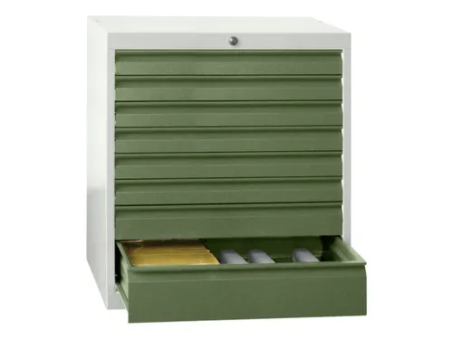 ladekast HxBxD 600x715x600mm 5laden slot RAL7035 front RAL6011