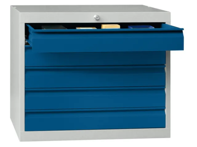 ladekast 600x500x600mm 5laden cilinderslot RAL7035 front RAL5010