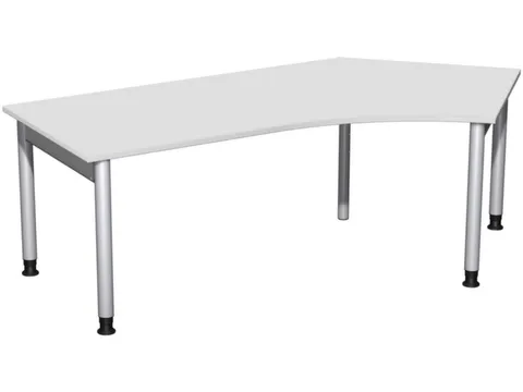 In hoogte verstelbaar hoekbureau 680-800x2166x1130mm grijs zilver