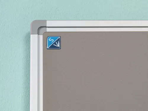 Prikbord Bulletin 45x60cm grijs Softline Profiel 16mm