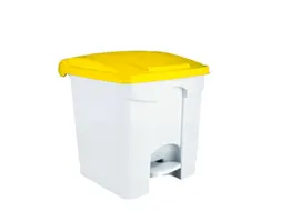 Contitop,afvalbak met pedaal 30L wit/geel/VE:3