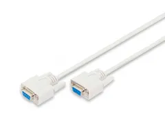 Data-overdrachtverbindingskabel D-Sub9 vrouwelijk/vrouwelijk 2m beige