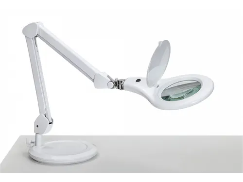 Loeplamp LED MAULmakro Wit met voet