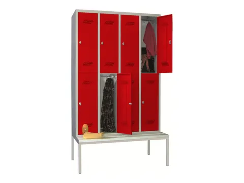 banklocker,dubbeldeks,HxBxD 2150x1200x800mm,RAL7035,front RAL3000