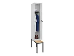 locker met bank,HxBxD 2120x300x815mm,1vak,vak B 300mm,draaigrendel