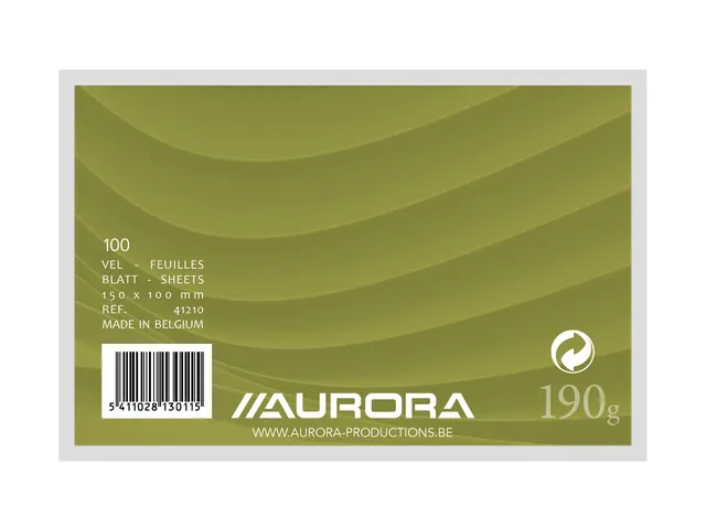 Fiche Système Aurora 150x100mm uni 190g blanc 100 feuilles