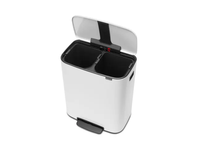 Afvalbak Bo Pedaalemmer Wit 2x30 Liter