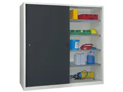 schuifdeurkast,HxBxD 1950x2000x400mm,RAL7035,front RAL7016