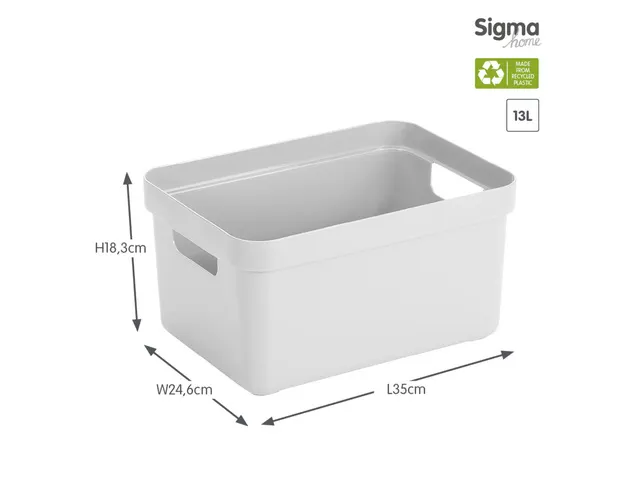 Sigma Home opbergbox 13L wit - 35x24,6x18,3cm