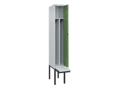 locker met bank,voor scheiding van kleding,HxBxD 2120x300x815mm,1vak