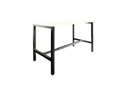 Domino Basic Statafel 160x80x110cm Wit blad, Onderstel Zwart