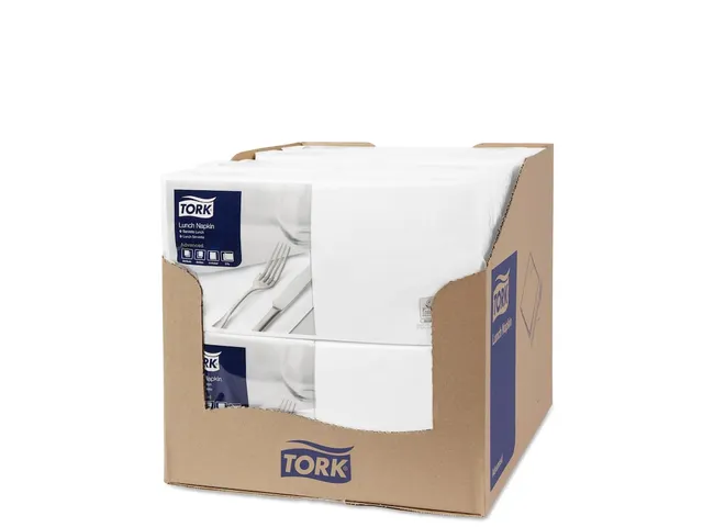 Servetten Tork 477149 2-laags 33x33cm wit 1/4 vouw 200st.