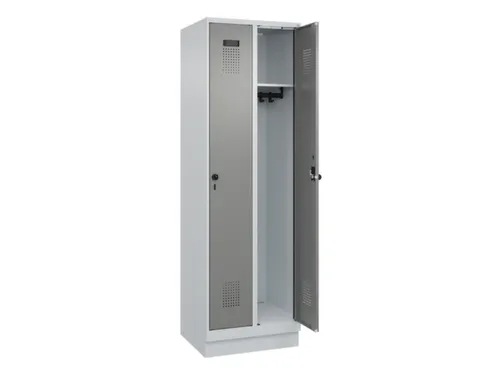 locker,HxBxD 1950x600x500mm,2vak,vak B 300mm,draaigrendel,sokkel