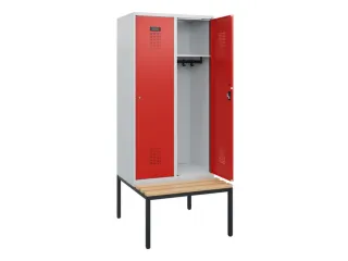 locker met bank,HxBxD 1950x800x815mm,2vak,vak B 400mm,cilinderslot - 1
