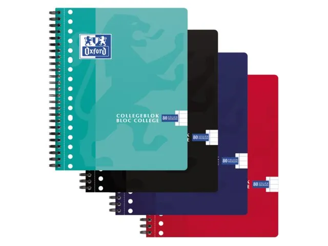 Bloc de cours Oxford School A5 17perf ligné assorti