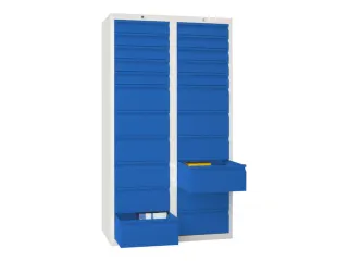 ladekast HxBxD 1800x1000x500mm 22laden RAL7035 front RAL5010 - 2