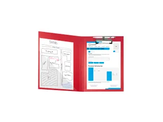 Klemplaat/klep gecoa t papier A4 rood - 1