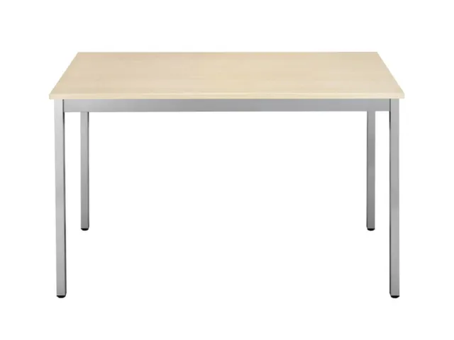Tafel Vierkant 140x80 Cm Rechthoekig Frame Aluminium Blad Esdoorn
