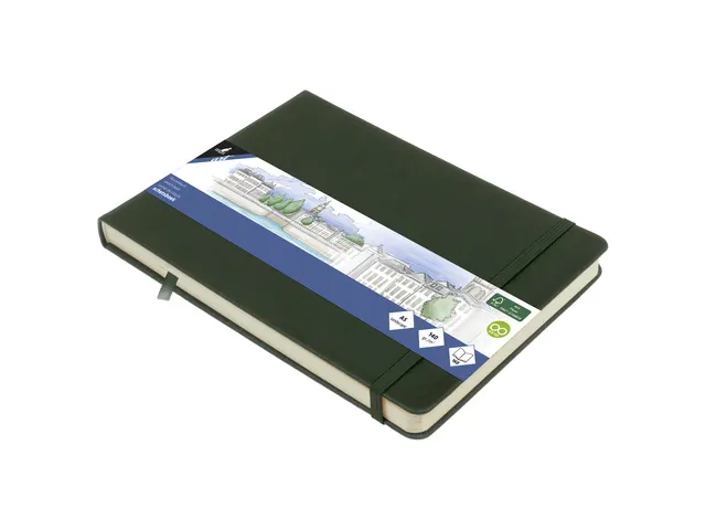 Schetsboek Kangaro A5 landscape forest green PU HC 80 vel 140gr roomwi