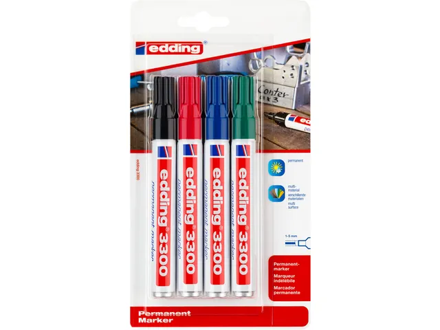 Viltstift Edding 3300 Assorti 1.5-3mm 4 Stuks Blister