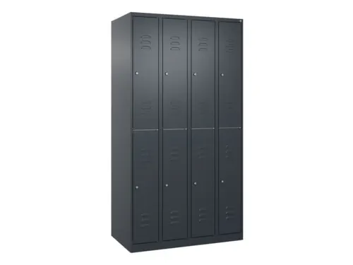 dubbeldekse locker,HxBxD 1850x1000x500mm,4x2vak.,vak B 250mm,cil.-slot
