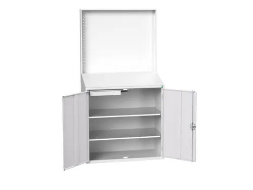lessenaarkast achterwand 2000x1050x550mm 2 legbord/1lade RAL7035