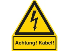 waarschuwings-combibord,v. binnen/buiten,Let op! Kabels!,PVC