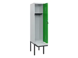 locker met bank,HxBxD 1950x400x815mm,1vak,vak B 400mm,draaigrendel