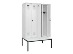 locker met bank,voor scheiding van kleding,HxBxD 2120x1200x815mm,4vak