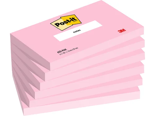 Memoblok 3M Post-it 655 76X127mm Roze