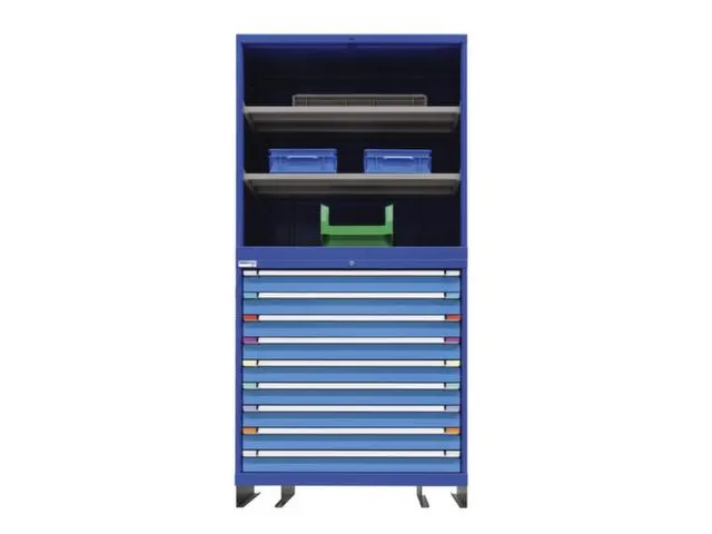 combikast,HxBxD 2100x1005x695mm,9lade(n),key lock,2xStalen bodem