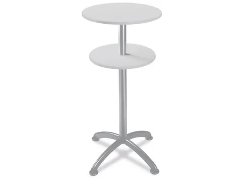 Statafel Stalen 4-Poots H 112cm Lichtgrijs Onderstel Alu Zilver