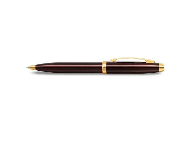 Set cadeau Stylo à bille Sheaffer 100 9370 brun brillant ton or avec