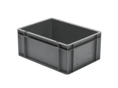 Euronorm-stapelbak 15l 175x400x300mm Wanden/bodem Gesloten Grijs