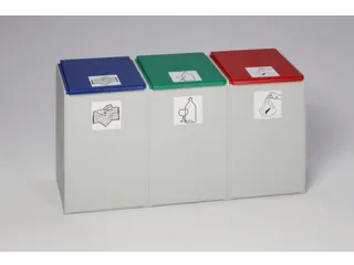 Afvalverzamelaar 3-voudig module HxBxD 570x1060x405mm 60 liter Grijs - 5