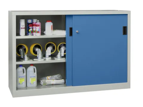 schuifdeurkast,HxBxD 1000x1500x600mm,RAL7035,front RAL5012