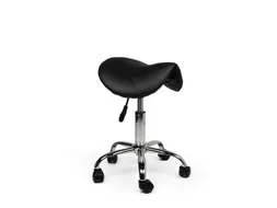 Zadelkruk Office laag harde wielen zwart