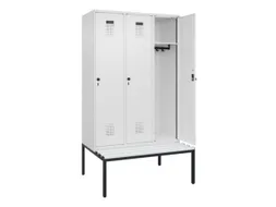 locker met bank,HxBxD 2120x1200x815mm,3vak,vak B 400mm,draaigrendel