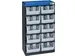 magazijnkast HxBxD 525x300x165mm 10laden behuizing zwart/blauw